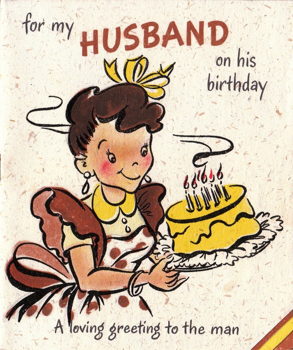 Vintage 1950s For My Husband On His Birthday Greetings Card