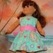 American Girl Doll Dress Turquoise Pink Heart Mod Medley SALE