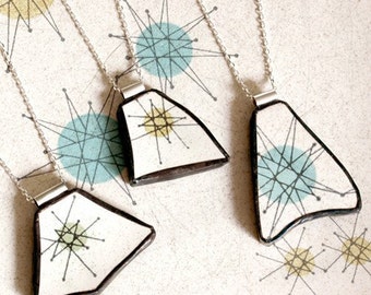 Custom Broken Plate Pendants on Chains from YOUR Broken Plate - Recycled China