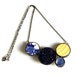 Modern Circles Necklace - Blue White and Yellow - Recycled China