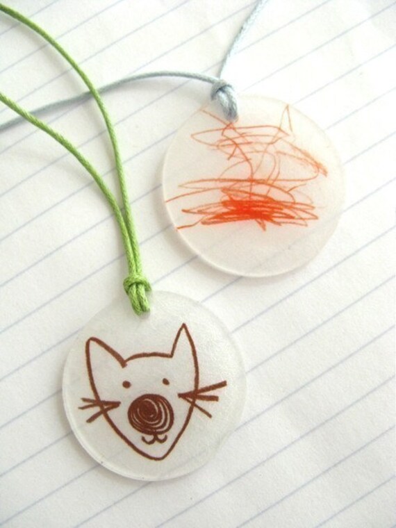 Items similar to DIY Shrink Plastic Necklace Kit A Jewelry By Jessica