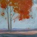 Original painting Fall Trees Orange