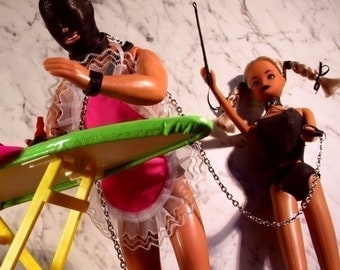 Sex & Housework - "Ironing Gimp" - adult card - birthday, funny valentine, mature erotic photography with dolls, risque, art image 21/1