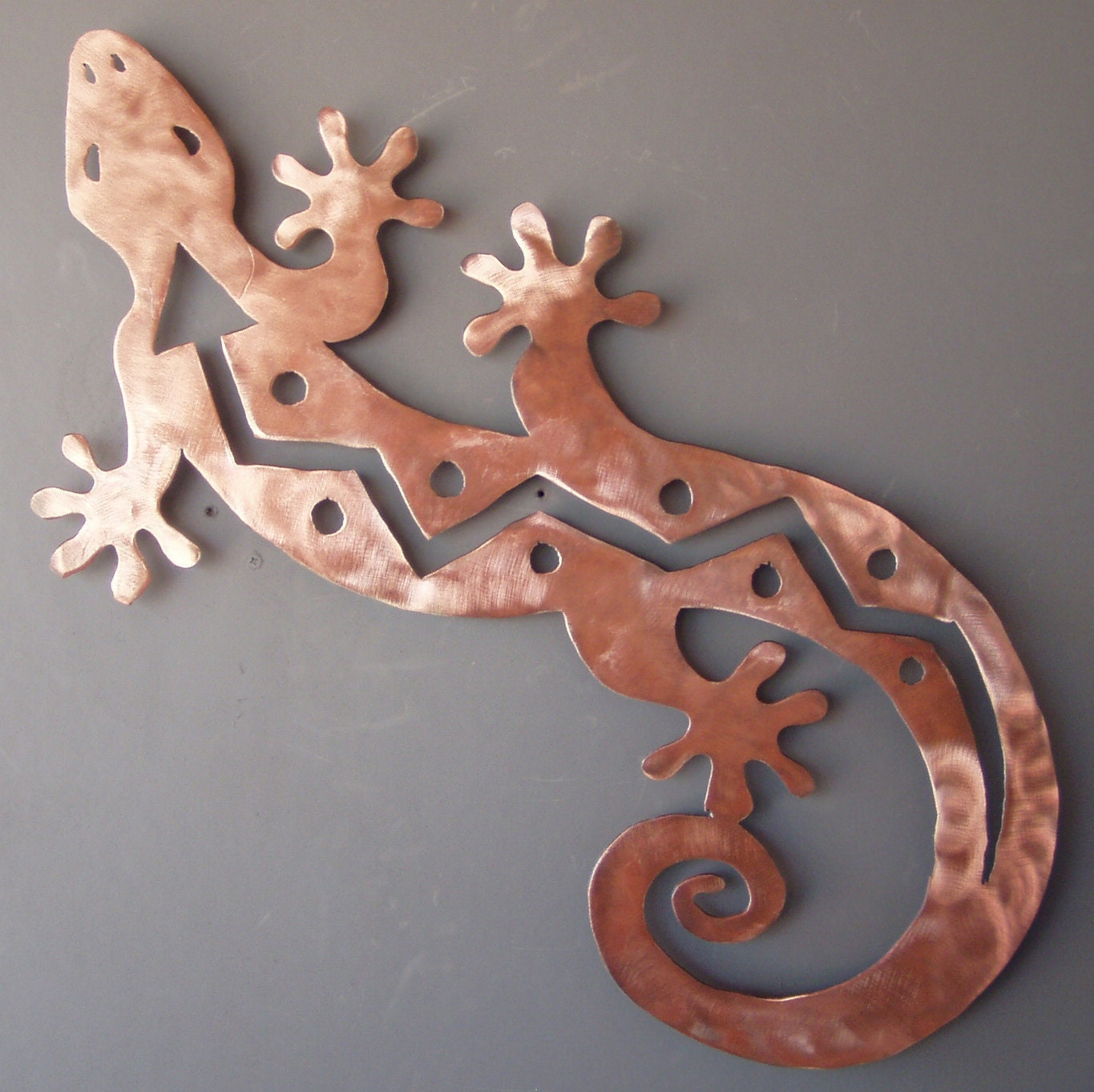 Metal Gecko Lizard  Wall  Art  Southwest Art  Copper by 