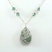 Pink Green Necklace Sterling Silver Peace Stone Crystal