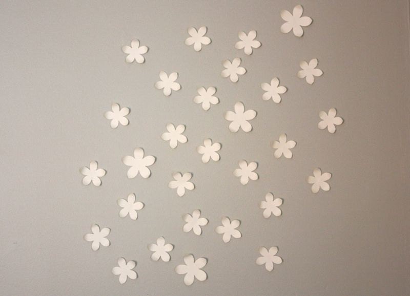 Wall Flowers Decor 3d paper flower wall decor. set of 30. cream can be made in Wall Flowers Decor 3d paper flower wall decor. set of 30. cream can be made in