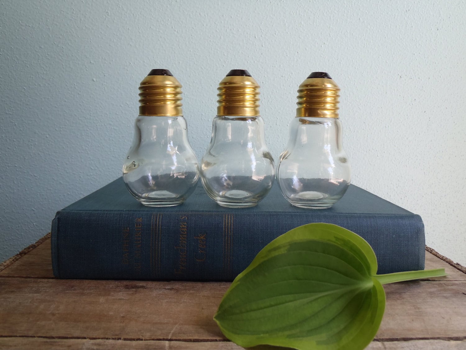 3 Sm. Glass Light Bulb Jars
