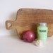 Vintage Green Jadite Pepper Shaker in Round Beehive Shape with Original Lid