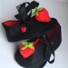 Black Felt Strawberry Baby Shoes/Booties