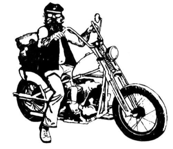Items similar to BIKER DUDE unmounted motorcycle rubber stamp ...