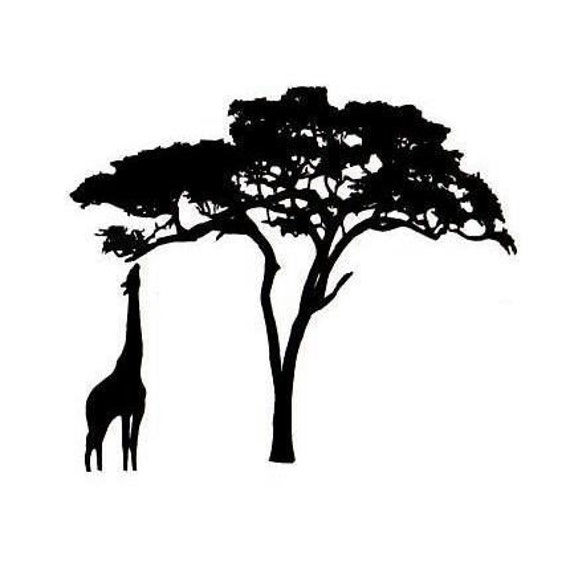 wallpaper b&q rustic on Items No.17 and Silhouette to GIRAFFE similar TREE stamp ACACIA African Um rubber Etsy