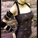 You bad Girl DIY skull fabric sexy halter TOP, ready to post bust 33.5" - 35.5" super edgy handmade punk fashion stretch jersey tattoo TOP