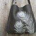 Eco-friendly Hemp Bag with Peacock - Charcoal