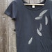 Womens tshirt with Falling Feathers - Screen Printed - Organic Cotton Scoop Neck - Gray