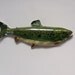 Green Trout ceramic fish art wall hanging