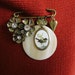 Rabbit Brooch Pin , Scarf Pin or Shawl Pin , Collage Jewelry , Mixed Media Jewelry
