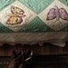 Vintage 1930s Butterfly Quilt Green and White With Multicolor Cotton Prints