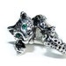 Leopard Ring Green Swarovski Crystal Rhinestone Antique Silver Adjustable Ring