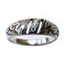 Band Ring Diamond Engraved Leaf Sterling Silver Wedding Band Ring