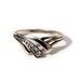 Diamond Set Ring Engagement Band Sterling Silver Wishbone Shaped Wedding Ring size 6.5