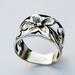 Band Ring Flower Filligree Sterling Silver Wdding ring