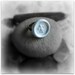 Pale Blue Ceramic Fleur de lis Adjustable Ring