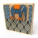 Elephant Toy - Collage ART BLOCK - Original Mixed Media Collage