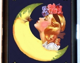 Pinup Moon Cigarette Case Wallet business card case