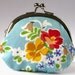mini frame pouch - spring bouquet on blue