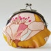 coin purse - pink flowers on gold
