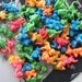 4 Plastic Dog Charms Dalmation Dalmatians Neon Colors