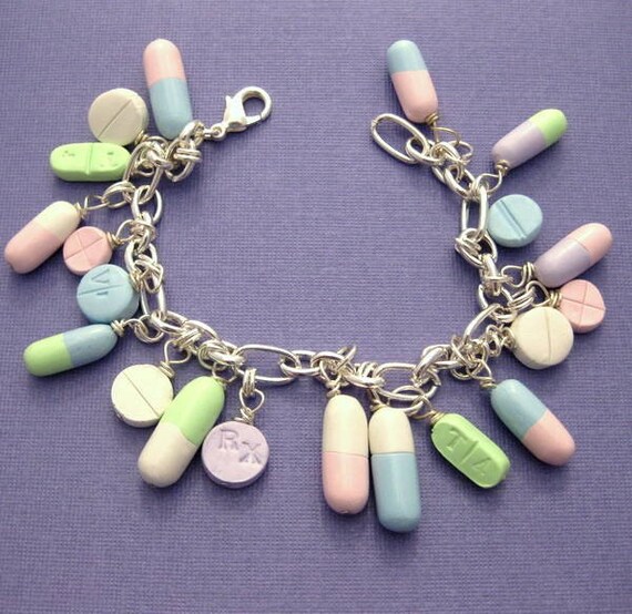 Pill Medicine Drug Charm Bracelet nurses medical pharmacists