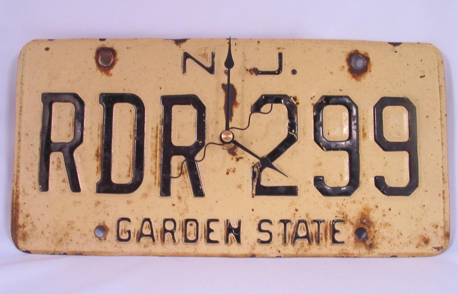 Vintage 1970 New Jersey License Plate Wall Clock NJ