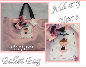 Boutique Monogrammed Ballet Bag -Ballerina Tote Bag-Personalized~Magnetic Closure