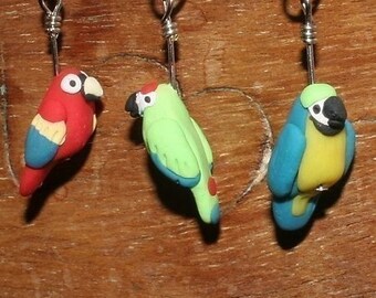Macaw Parrot Stitch Markers (set of 3 )