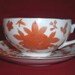 Vintage Made In Japan Red Lotus Flower Teacup and Saucer Set