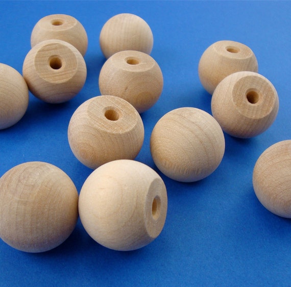 16 solid round wood ball KNOBS . doll head . 1 by schoollocker