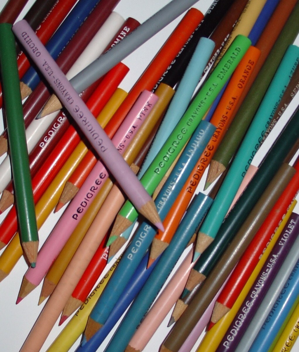 Vintage PEDIGREE WOOD COVERED CRAYON colored PENCILS