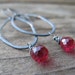 blackened silver organic ovals and ruby corrundum drops
