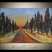 ORIGINAL Abstract Landscape Painting Figure COLORFUL Trees Blue Brown Yellow ROAD Less Traveled 36x24 by BenWill