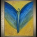 ANGEL Painting Blue Yellow Inspirational Art ORIGINAL Oil Painting on Canvas - JOYFUL 20x24 by BenWill