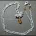 Queen Bee - Sweet Little Honey Bee Charm with Amber Swarovski Crystal on Silver Figaro Chain Necklace