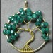 May Tree - 14k Gold Emerald Tree of Life Pendant May Birthstone Birthday Gift Idea Natural Genuine Emerald Wire Wrapped