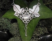 Elvish Celtic Woodland Leaf Pendant with 16 Inch Box Chain, LOTR inspired Necklace, Handmade .925 Sterling Silver, One of A Kind Jewelry