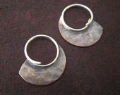 distressed copper petit blade earrings