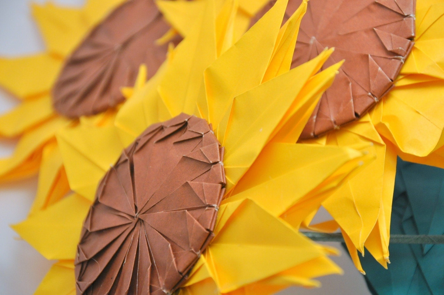 Origami Crane Sunflower Trio