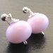 SALE Pink Bubblegum Soft Glass Hollow Sterling Silver Earrings