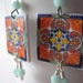 Sale, Earrings, For people who love Mexican Decorative tiles, Handmade