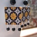 Sale, Southwestern Talavera tile earring, Handmade tile in mustard yellow and black, Mexican jewelry, Free shipping, free gift wrap