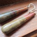 Picasso Jasper Earrings. Elongated Drops. Sterling Silver Wires.